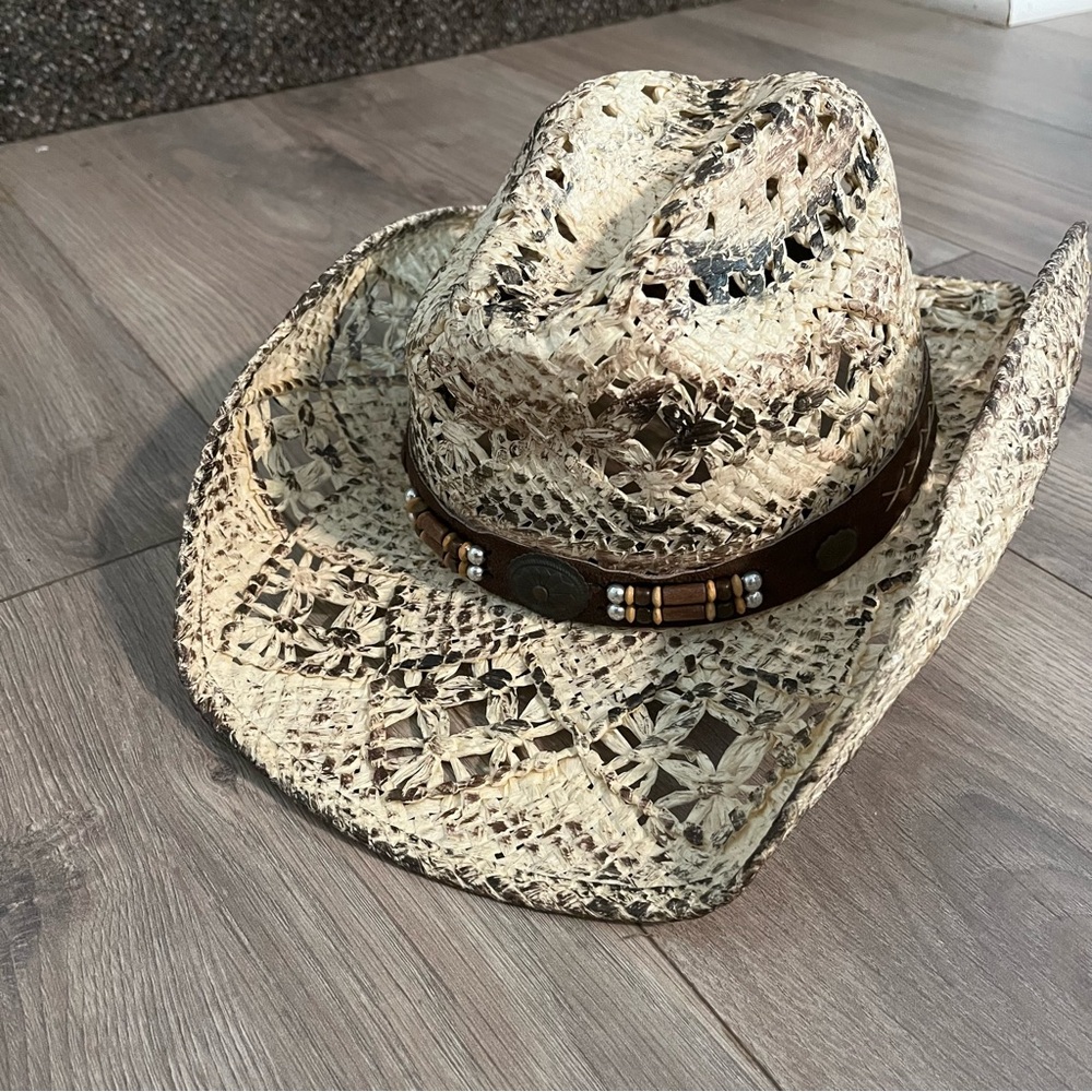 Tan and Brown Snakeskin Pattern Cowboy Hat